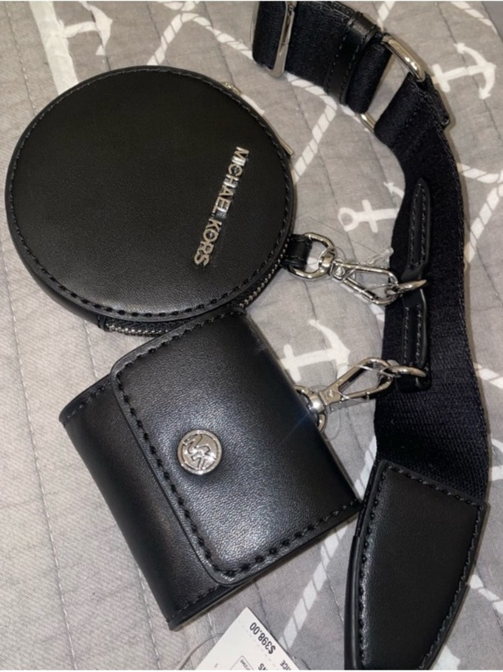 Michael Kors Ombre Woven Crossbody in Black and Silver - Picture 10 of 11